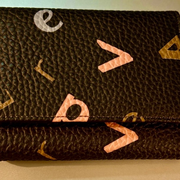 Valleverde Trifold Brown Italian Leather Logo - Picture 1 of 1